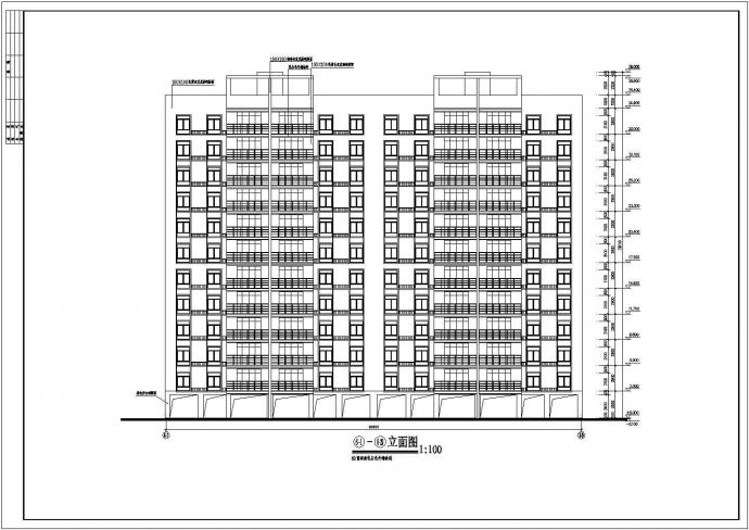 8400平米11层框架结构住宅楼建筑设计CAD图纸（ 不含架空层）_图1