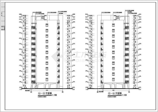 8400平米11层框架结构住宅楼建筑设计CAD图纸（ 不含架空层）-图二