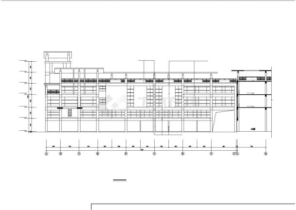 长52.2米 宽30.6米 2层局部3层2370平米框架结构农贸市场-花鸟工艺品建筑设计施工图-图二