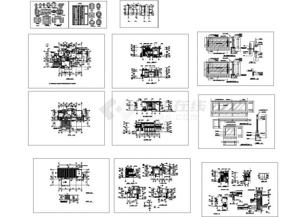 某二层框架结构私人豪华别墅设计cad全套建筑施工图（甲级院设计）-图一