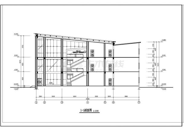 仓集某高级小区会所建筑CAD图纸-图二