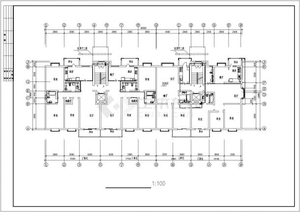 湘潭市某小区7层混合结构住宅楼给排水设计CAD图纸-图一