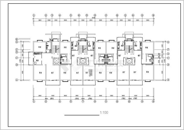 湘潭市某小区7层混合结构住宅楼给排水设计CAD图纸-图二
