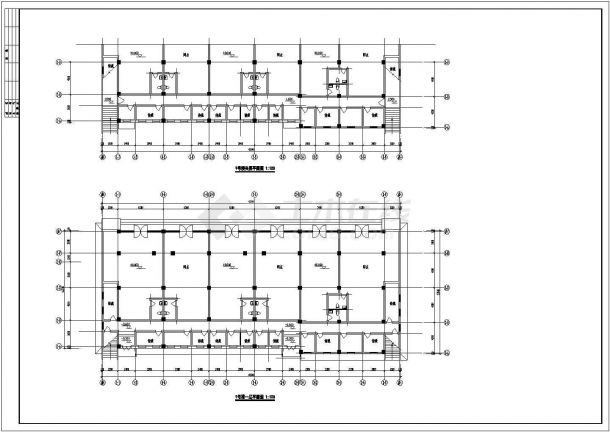 4800平米6层框架结构商住楼建筑设计CAD图纸（底层商店）-图一