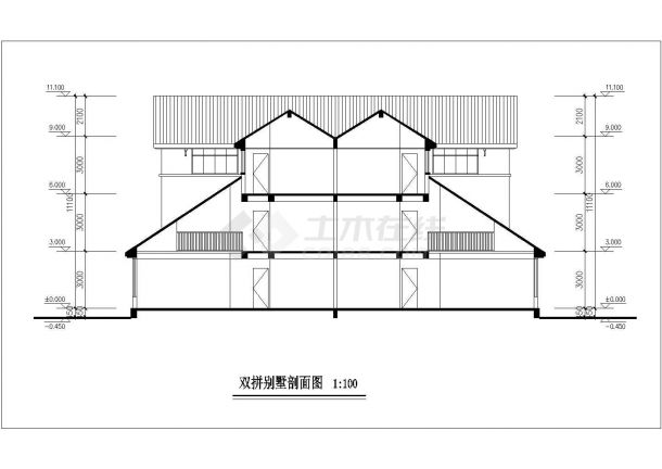 280平米三层框混结构独栋别墅建筑设计CAD图纸-图一