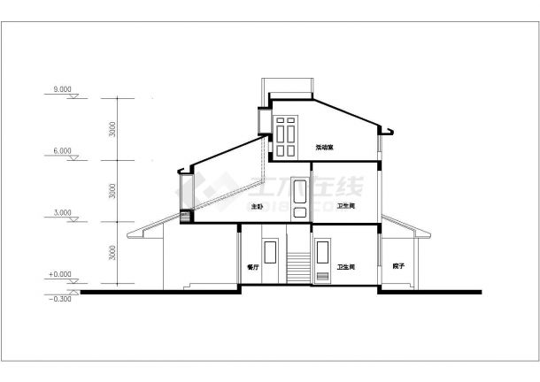 190平米左右3层混合结构单体别墅建筑设计CAD图纸（2套方案）-图一