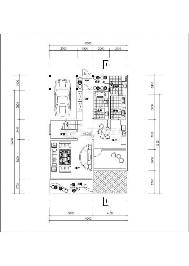190平米左右3层混合结构单体别墅建筑设计CAD图纸（2套方案）-图二