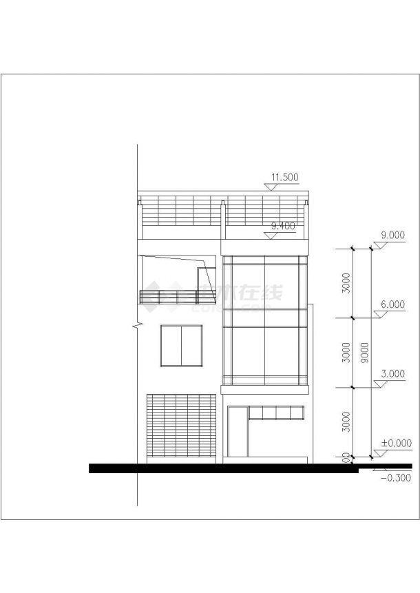 南昌市某村镇240平米3层砖混结构单体别墅建筑设计CAD图纸-图一
