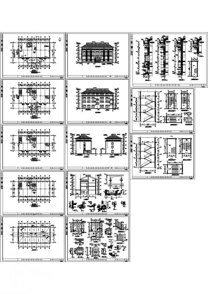 办公楼设计_某349㎡三层小型办公楼建筑施工图_图1