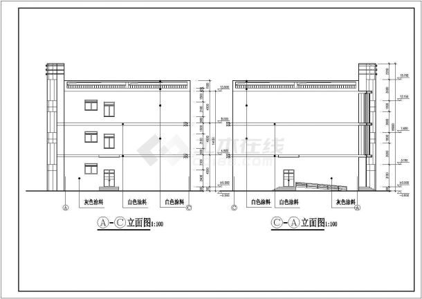 3层2143.8平米中学食堂建筑设计施工图-图二