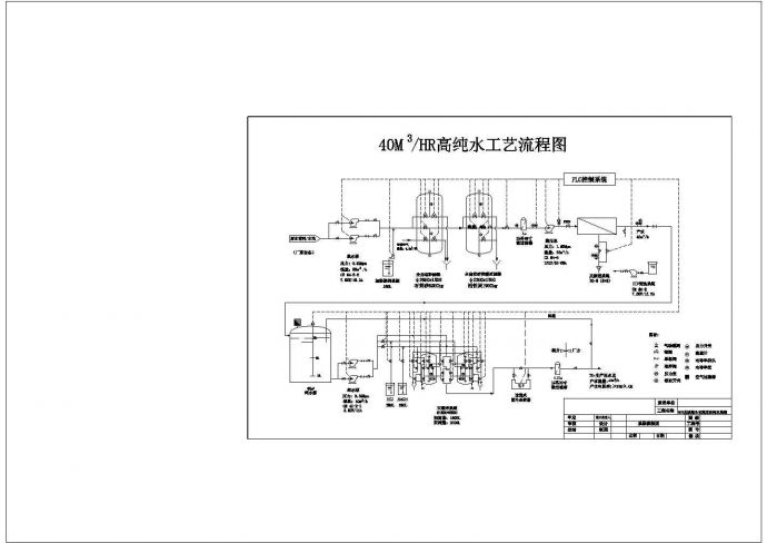 40M3_HR高纯水工艺流程图cad图纸设计_图1
