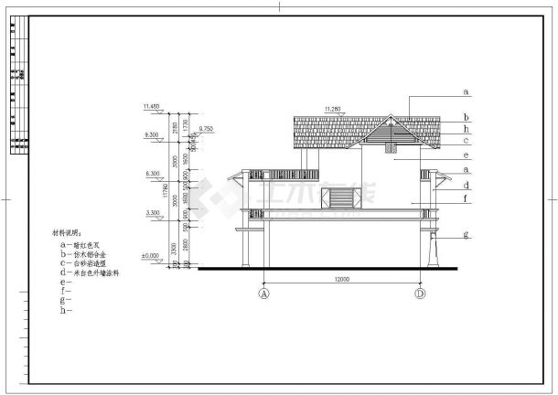 3层双拼别墅设计CAD布置图-图一