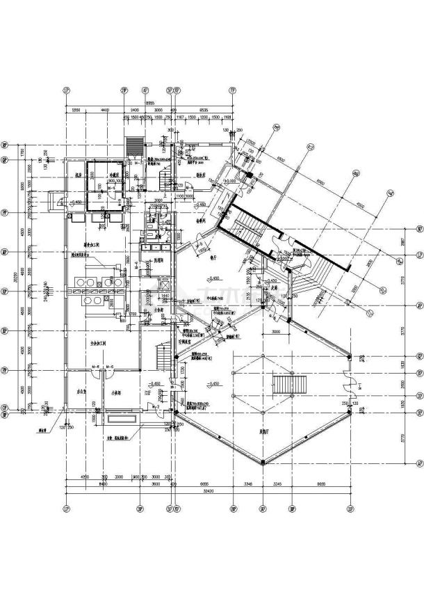 杭州某2层私人小型宾馆平面设计CAD施工图-图一