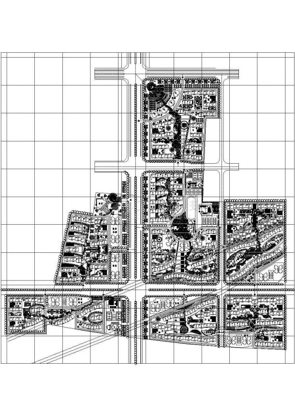 小区规划总图10建筑全套cad图，含效果图-图一