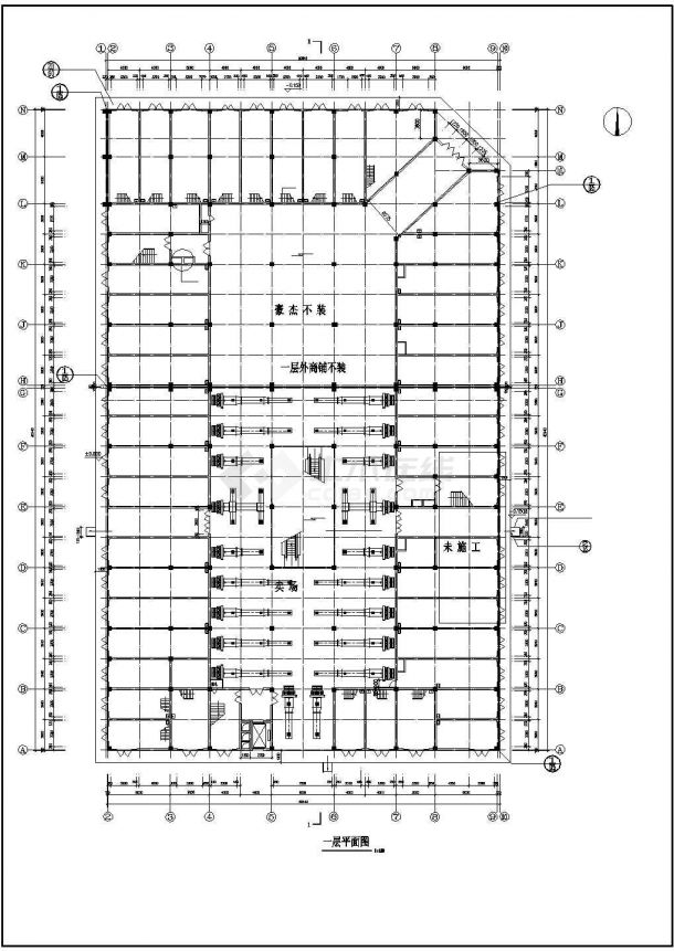 湖北多层商场建筑空调通风系统设计cad施工图（风冷模块机组）-图一
