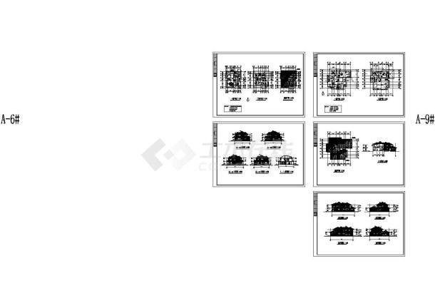 汉泉山庄别墅（二层砖混结构）设计cad全套建筑施工图（含2套别墅设计）-图二