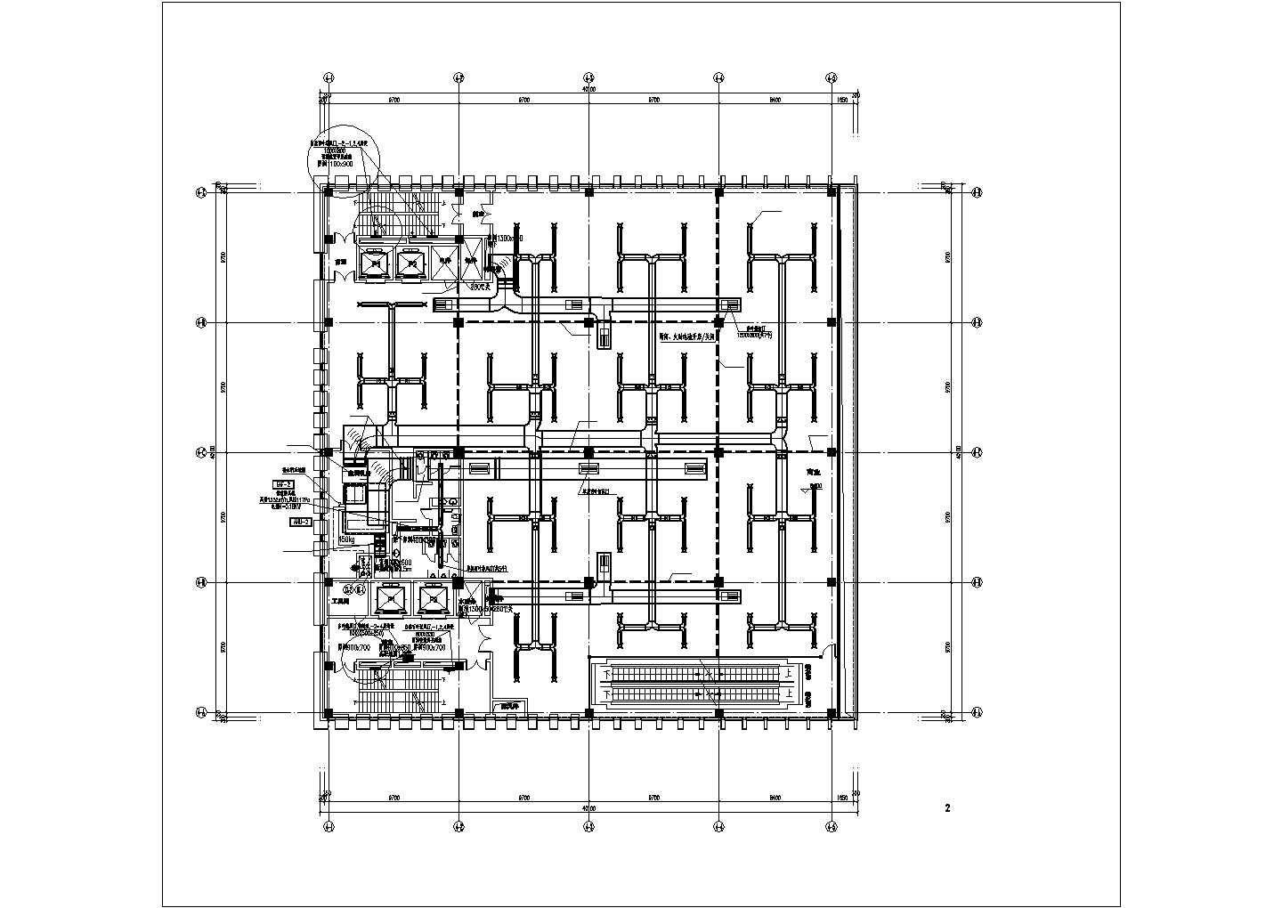 四层商场及车库空调防排烟系统设计cad施工图（甲级设计院）