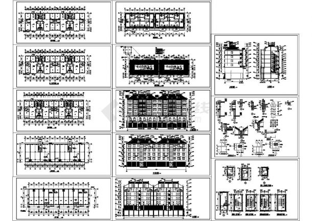 某地区大型6层砖混结构商商住楼建筑设计施工图纸-图一