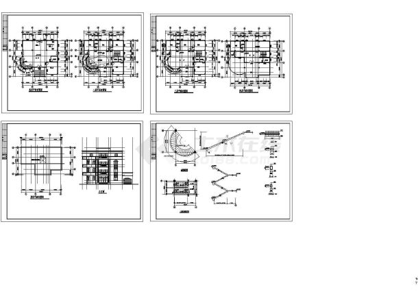 某四层框架结构闽南特色别墅设计cad全套建施图纸（甲级院设计）-图一