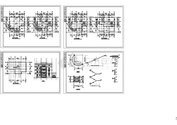某四层框架结构闽南特色别墅设计cad全套建施图纸（甲级院设计）-图二