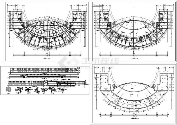 某地大学广场舞台及网点全套建筑施工设计cad图-图一
