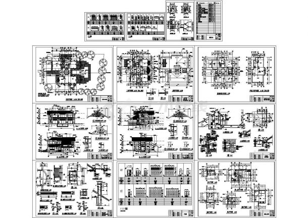 广州二沙岛南堤豪华别墅（二层框架结构）设计cad全套建筑施工图（含总平面）-图二