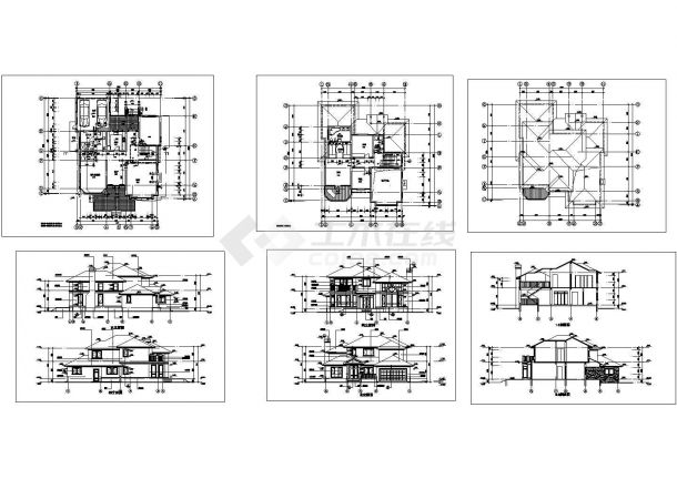 某二层框架结构简欧风格乡村小别墅设计cad全套建筑施工图（甲级院设计）-图一