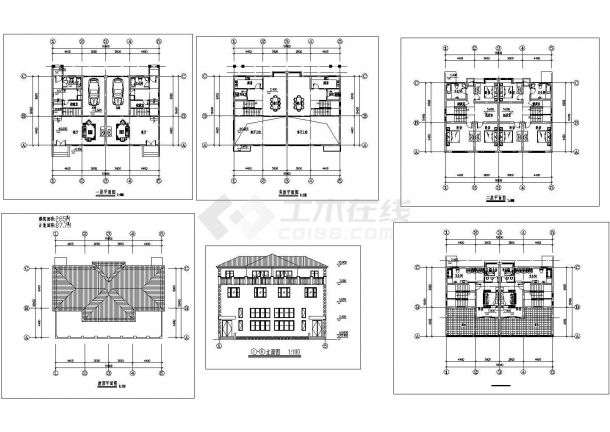 某二层带夹层框架结构小型别墅设计cad建筑方案图（甲级院设计）-图一