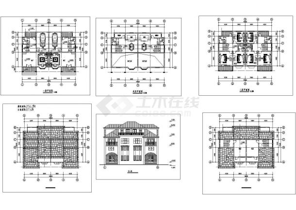 某二层带夹层框架结构小别墅（建筑面积256.5平方米）设计cad建筑方案图（甲级院设计）-图二