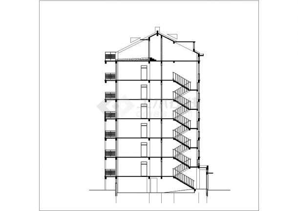 济南市某小区7层混合结构住宅楼建筑设计CAD图纸（不含车库层）-图一