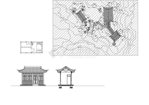 杭州临安区某园林凉亭建筑设计CAD施工图-图二