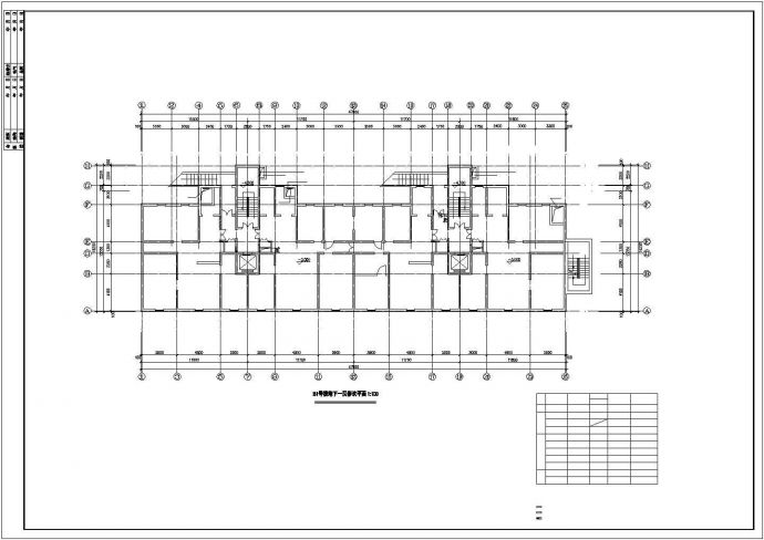 烟台市某小区地下1900平米2层停车库平面设计CAD图纸_图1