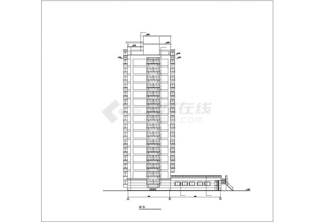 武汉市某小区1.2万平米16层框架结构住宅楼全套建筑设计CAD图纸-图一