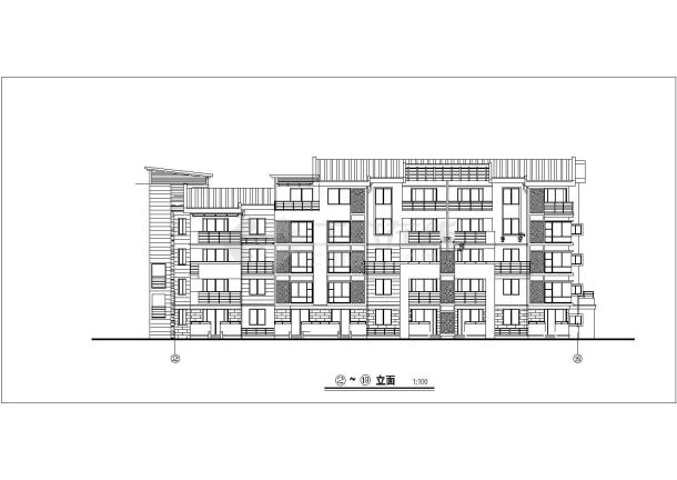 南昌市某小区1800平米5层砖混结构住宅楼建筑设计CAD图纸-图一