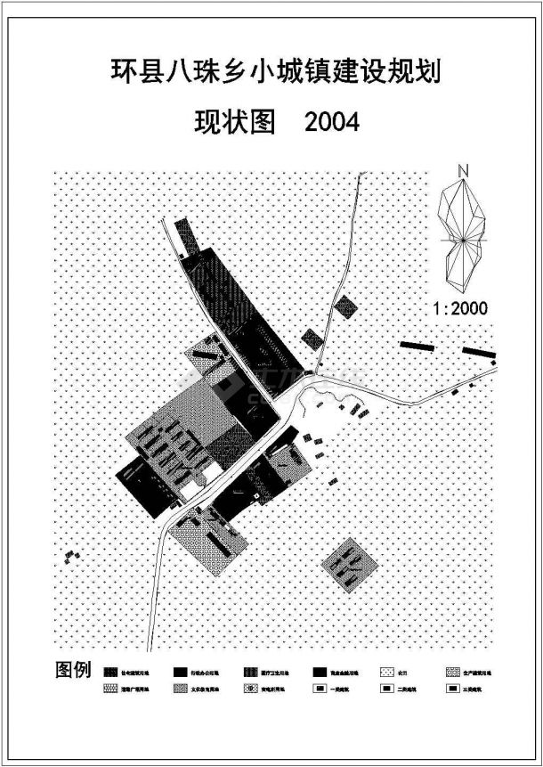 环县八珠乡规划图建筑全套cad图，含效果图-图二