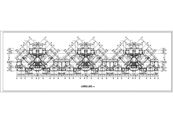 21层剪力墙结构三栋组合式住宅楼平面设计CAD图纸-图二