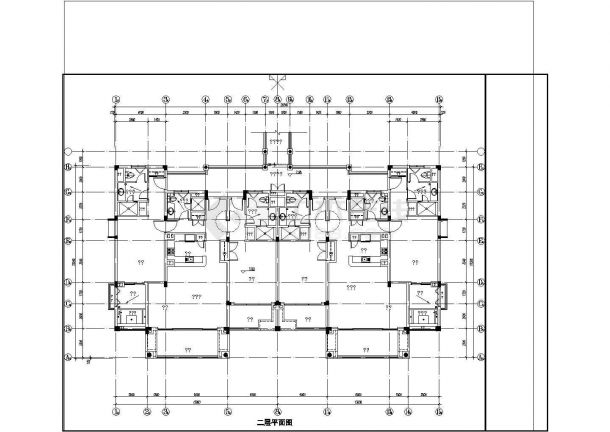 某地上二层酒店式公寓建筑施工CAD图-图二