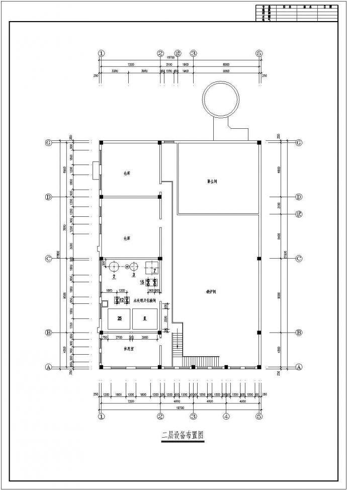某蒸汽锅炉房设备布置参考CAD详图_图1