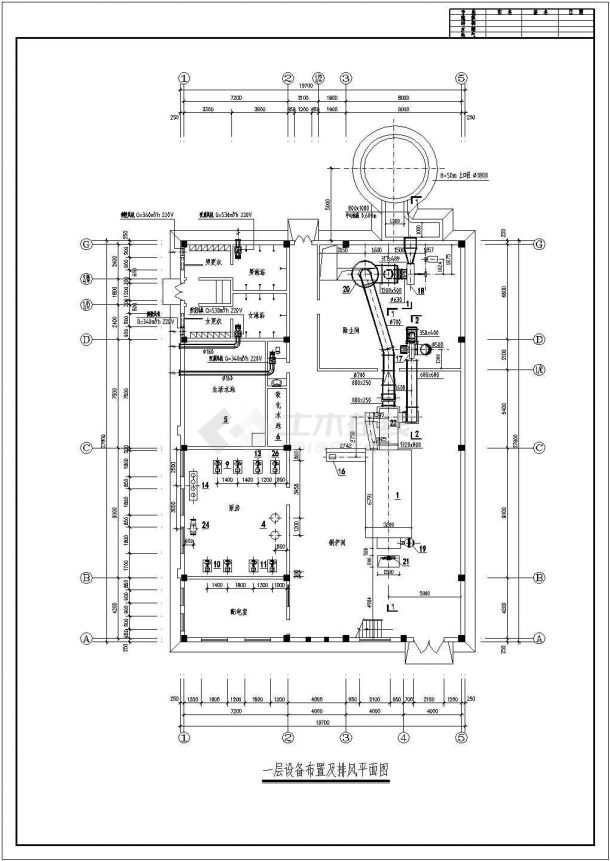 某蒸汽锅炉房设备布置参考CAD详图-图二