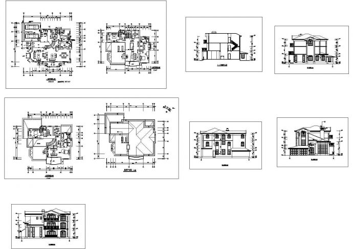 某三层框架结构中式经典风格别墅设计cad全套建施图纸（甲级院设计）_图1