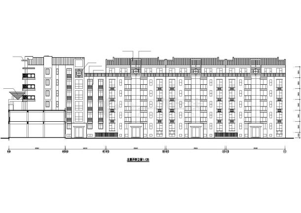扬州市某小区6层框混结构商住楼建筑设计CAD图纸（1-2层商用）-图一