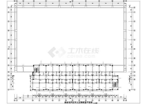 杭州市某五层中学游泳馆及宿舍楼结构施工图纸（标注明细）-图一