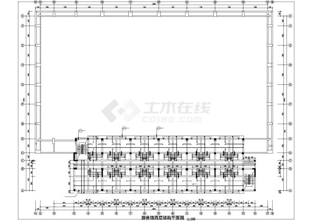 杭州市某五层中学游泳馆及宿舍楼结构施工图纸（标注明细）-图二