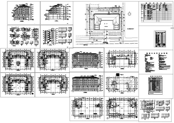 【浙江】某地新型旅馆全套方案建筑施工设计cad图-图一
