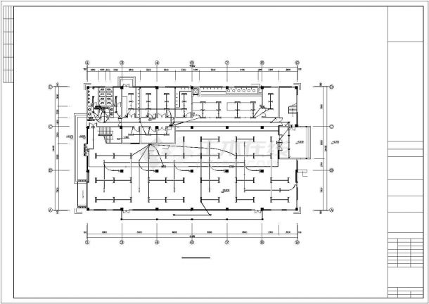 某地大食堂电气设计规划方案cad图纸，共一份资料-图二