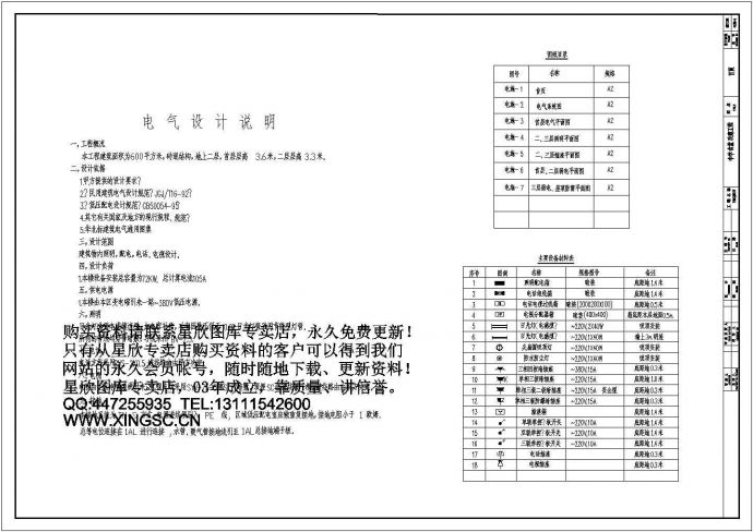 某地中国食堂电气设计规划方案cad图纸，共一份资料_图1