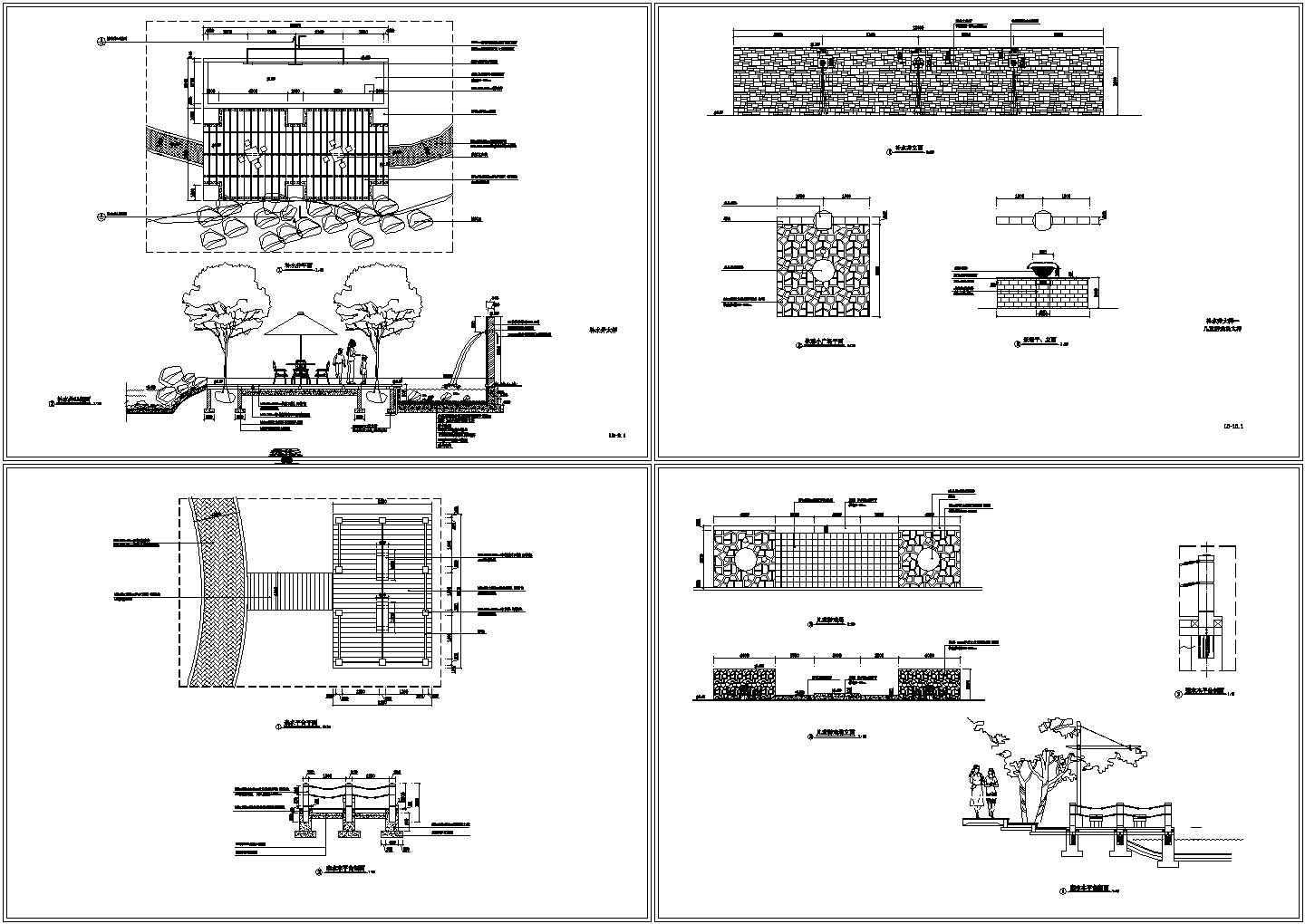 某广场补水井+亲水平台详细建筑设计CAD施工图