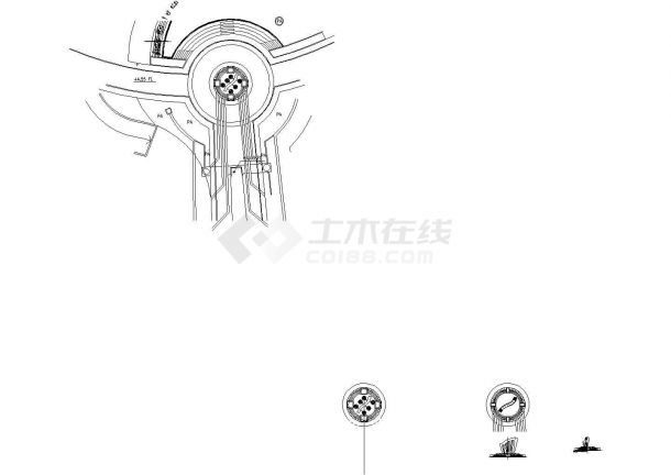 北京某广场水景小品竖琴建筑设计CAD施工图-图一