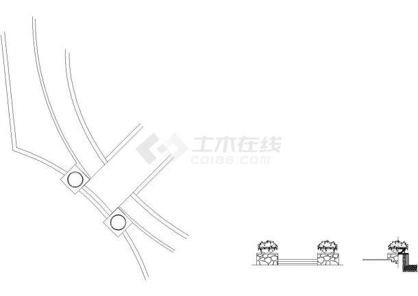 北京某商业广场入口处花坛设计CAD施工图-图一