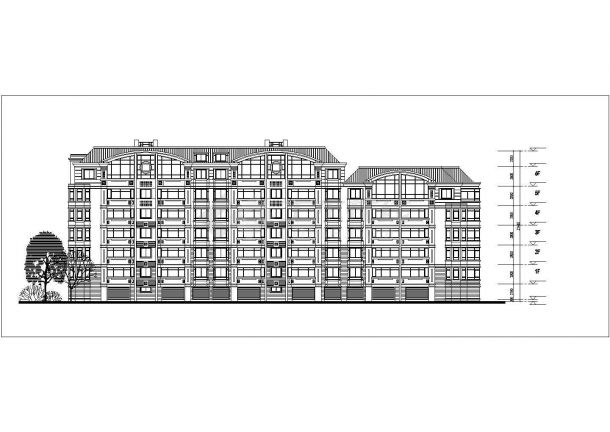 某小区4350平米6层混合结构住宅楼全套建筑设计CAD图纸-图二